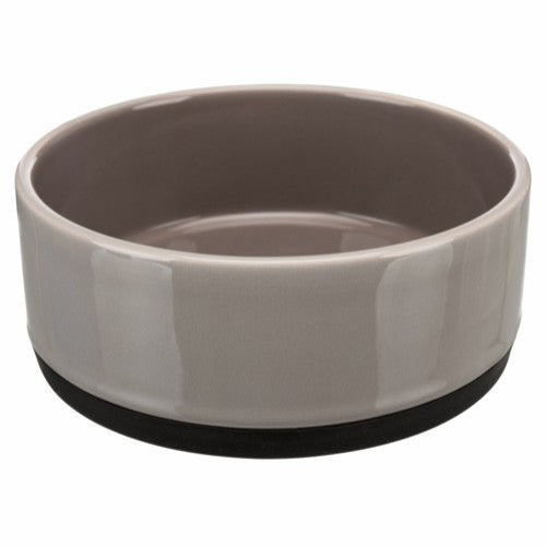 Billede af Keramik skål med gummi bund, mad/vandskål 0,75 l