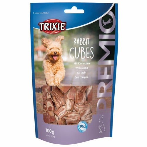 Se Eldorado - Trixie Premio Rabbit Cubes 100 g - Dog Treats hos Petpower.dk