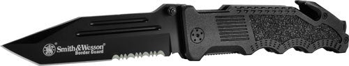 Smith & Wesson Border Guard Knife Black Srtd Stainless Tanto