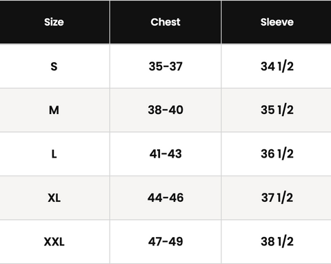 Size Chart – Rodman Apparel