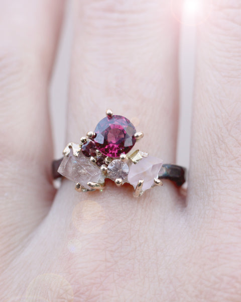 garnet cluster ring