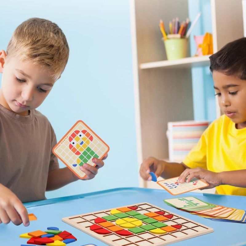 Puzzle-Montessori-jeu-éducatif-enfant-mosaïque-couleurs-formes-dinosaure-120-pièces