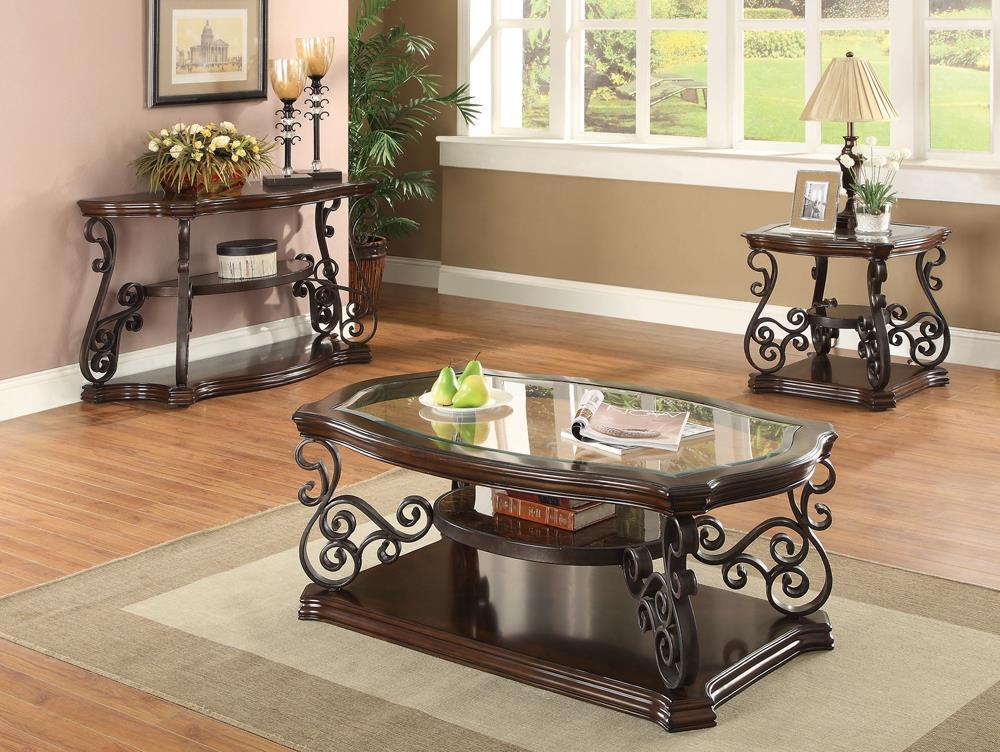 Deep Merlot and Clear Laney Sofa Table
