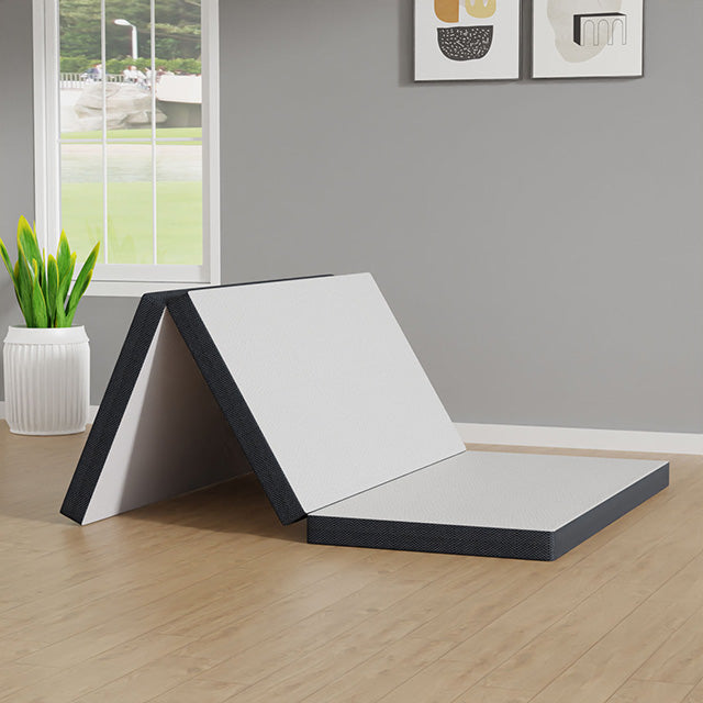 Queen-Size 3" Tri-Fold Memory Foam Topper in Hollyhock Design