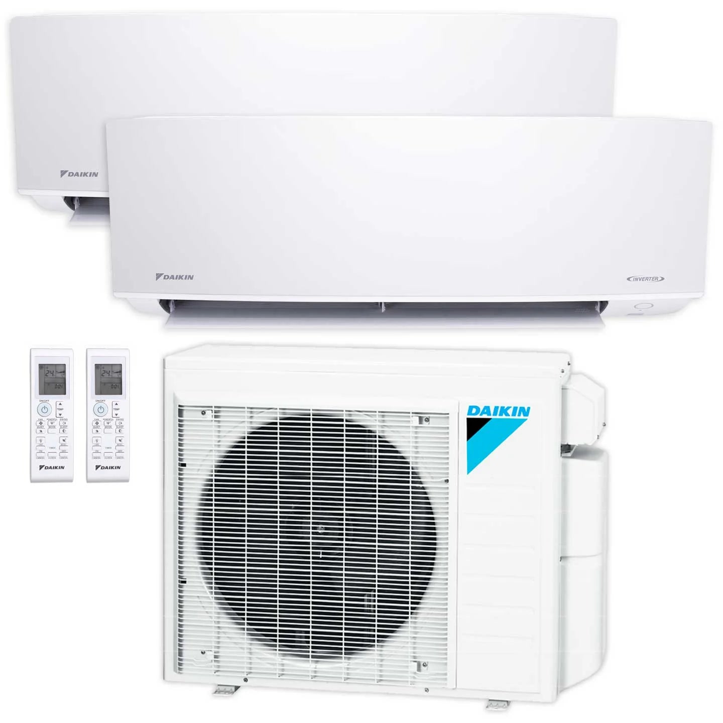 Daikin CIRRA Series 18,000 BTU 17 SEER2 2-Zone Ductless Mini Split Air Conditioner Heat Pump System 208/230V - 9K + 9K