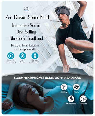 ZenBand - Votre Bandeau Anti-Stress Musical, pour dormir