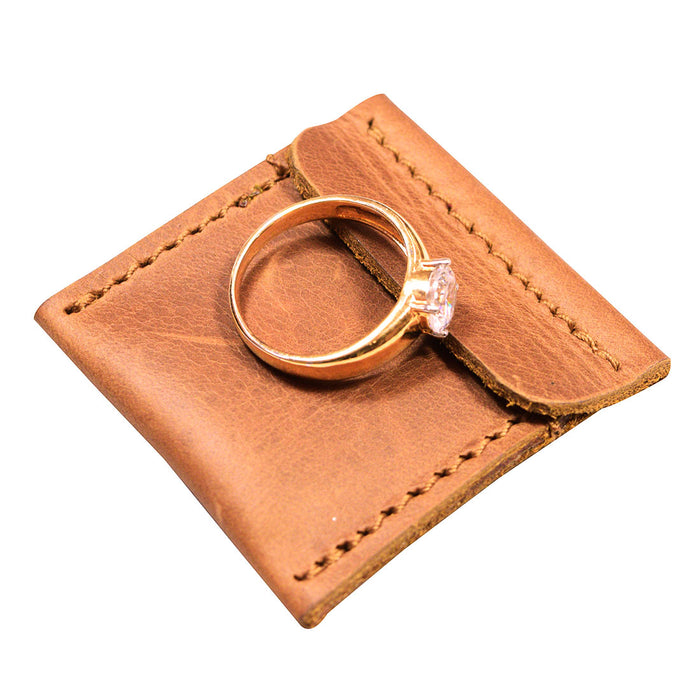 Hide & Drink, Leather Wedding Ring Case, Engagement Pouch, Bride & Groom Jewelry Storage, Marriage Travel, Ring Bearer, Proposal Ring Holder, Handmade