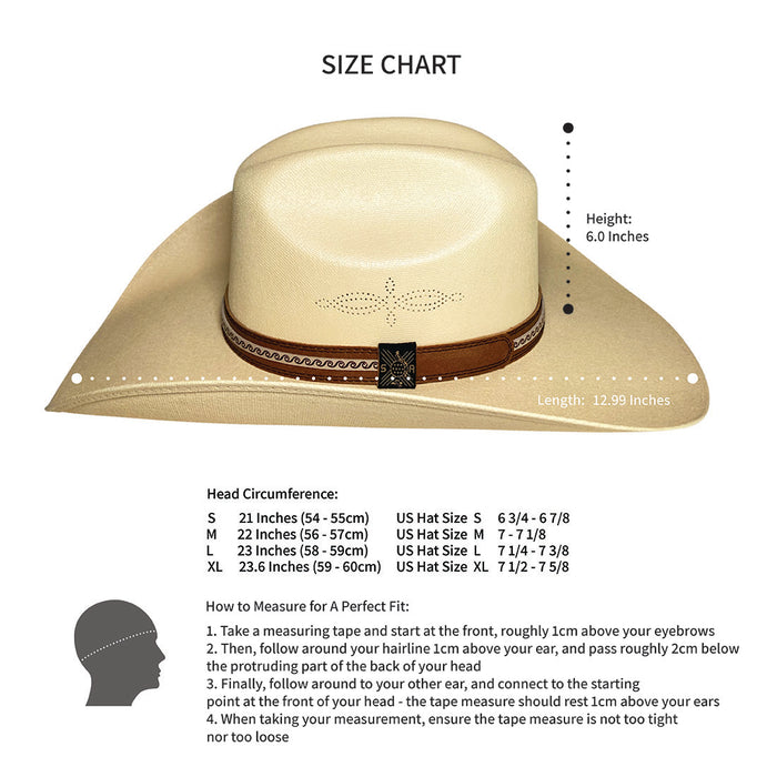 Wide Brim Cowboy Hat Handmade from 100% Oaxacan Cotton - Light Brown ...
