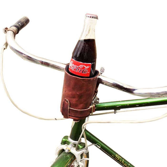 leather bike cup holder