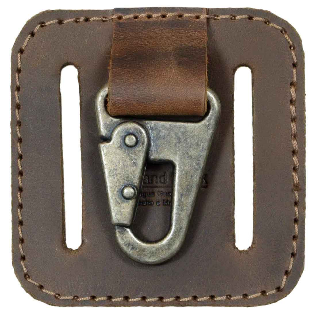 double leather key holder for belt