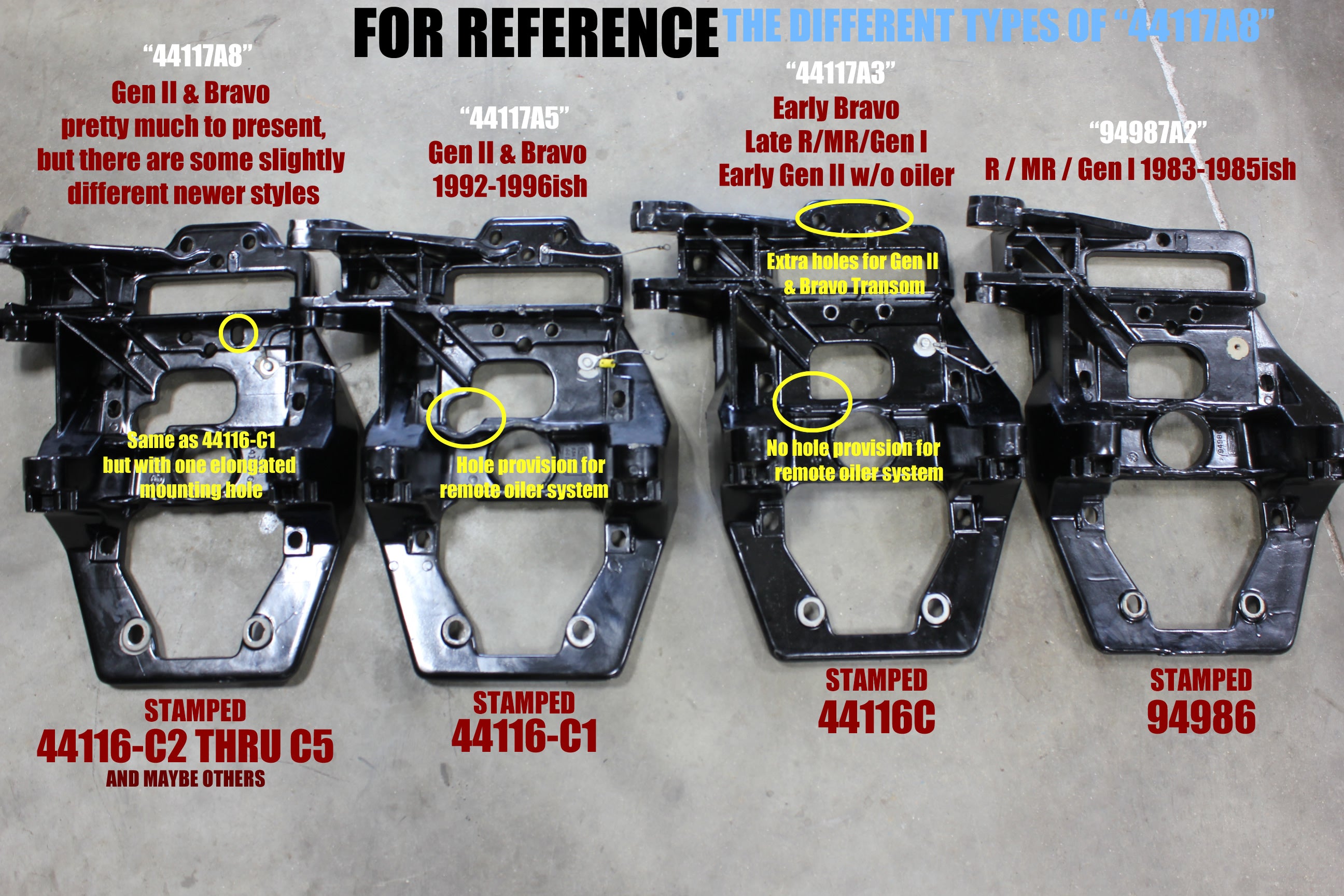 MerCruiser 44117A8 Alpha 1 One Bravo Gimbal Housing Inner Transom Plate Bracket