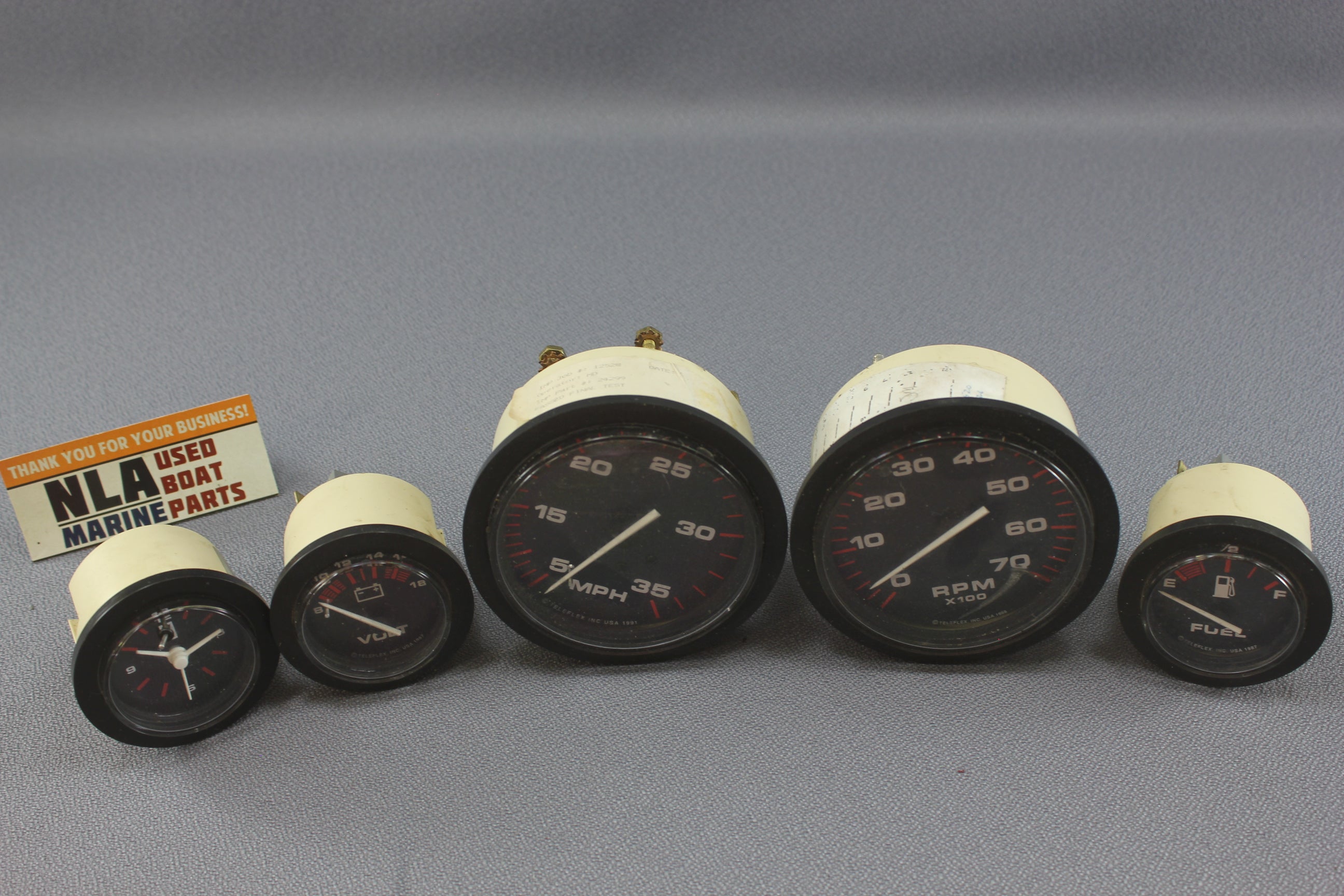 Boat Gauge Set Teleflex Outboard Gauges Bubble RPM Speedometer Voltage Fuel