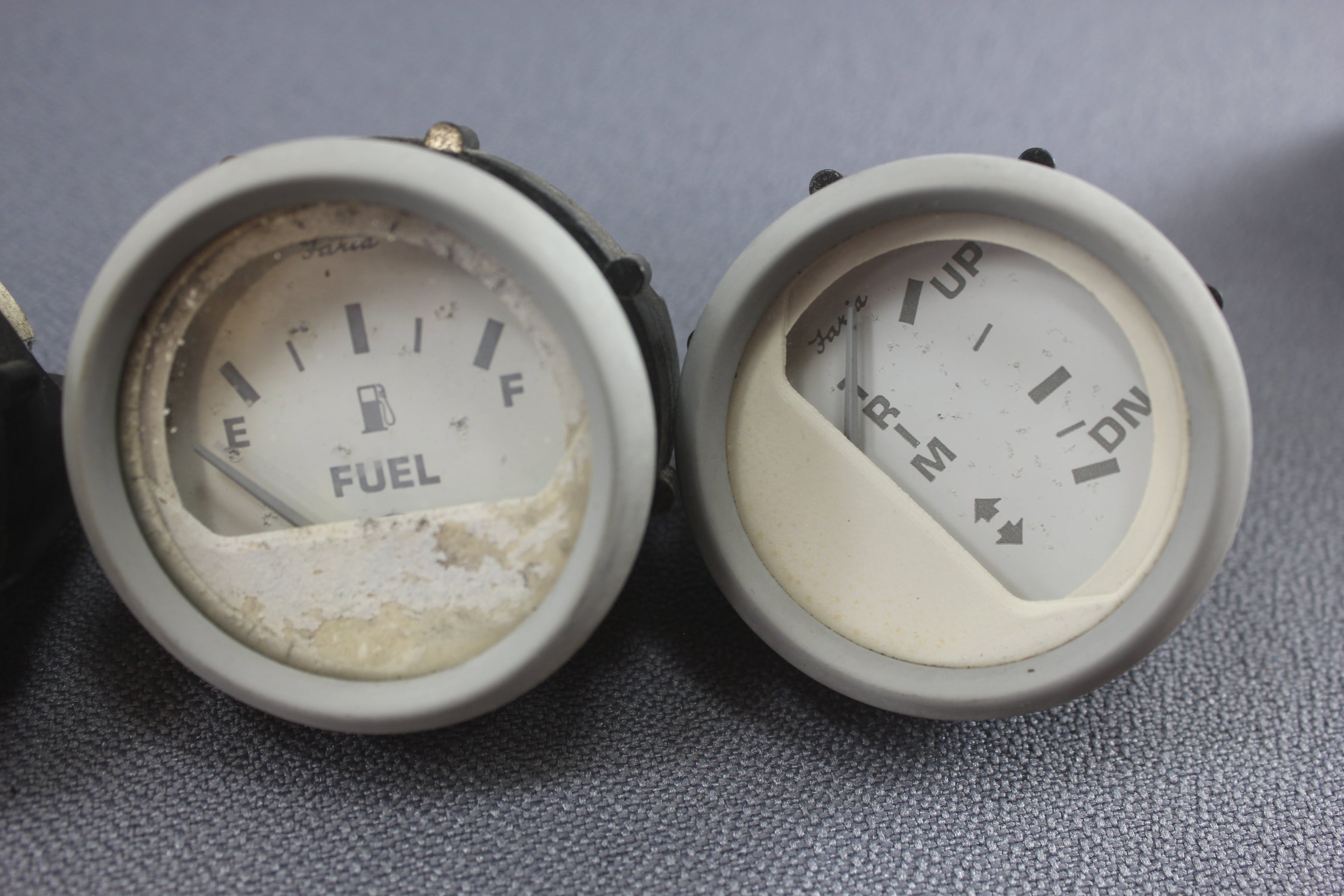 Boat Gauge Set Faria Gauges White Cream RPM Water Temp Oil Fuel Voltage Trim