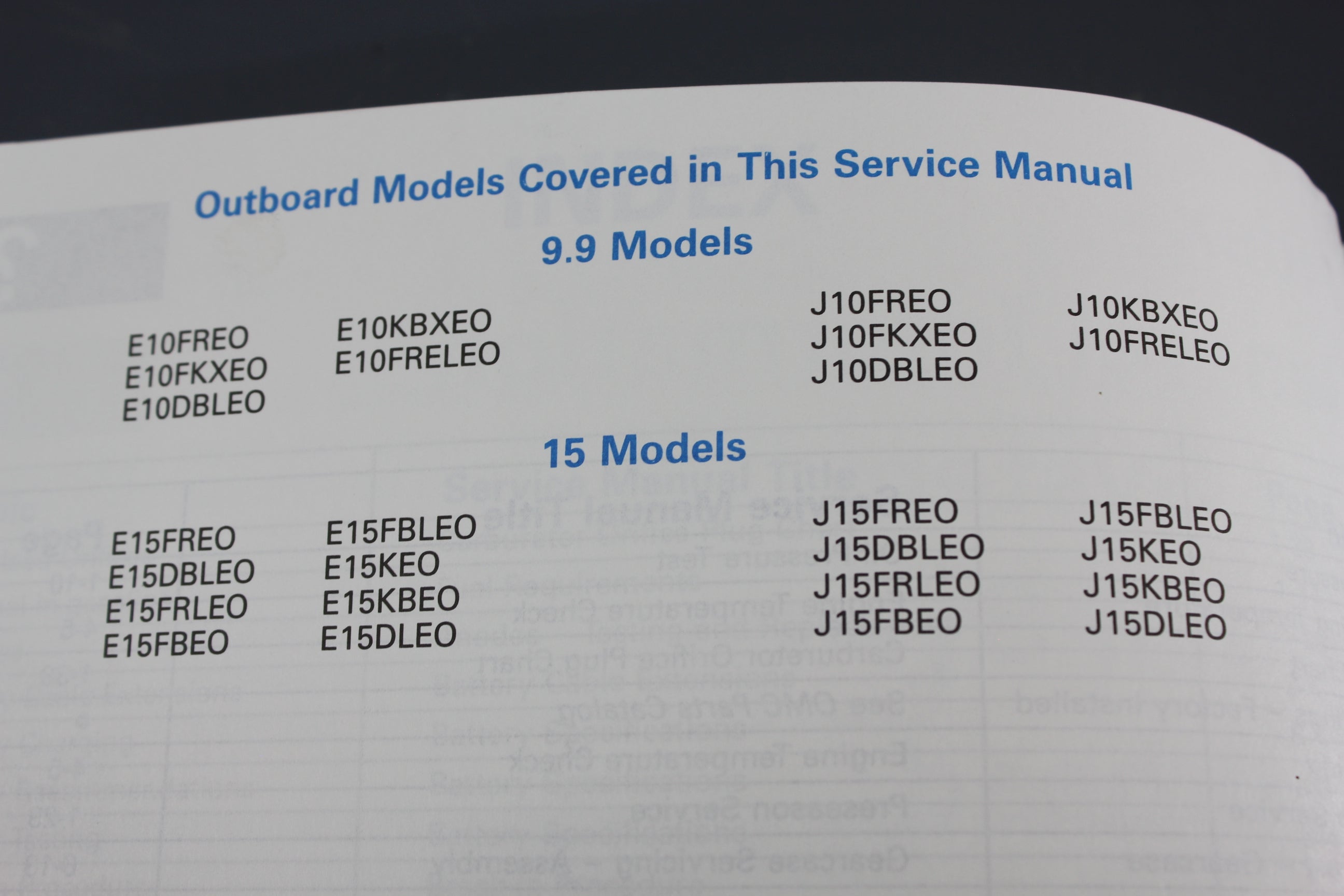 Johnson Evinrude P/N 503140 EO 9.9hp 15hp 1995 4-stroke Service Manual Shop