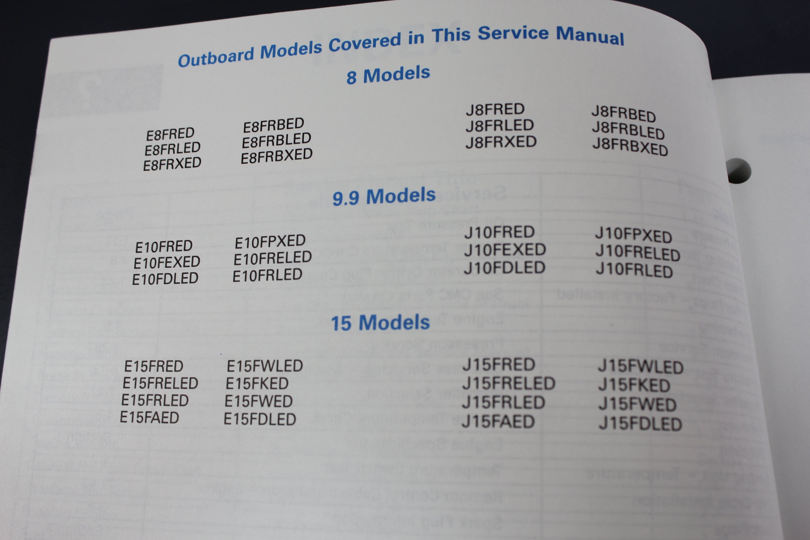 Johnson Evinrude P/N 507121 ED 8hp 9.9hp 15hp 1996 4-stroke Service Manual Shop