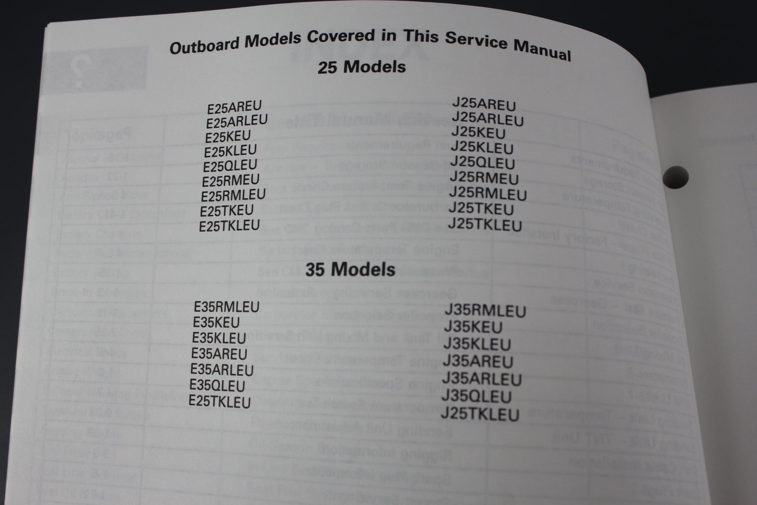 Johnson Evinrude P/N 507264 EU 25hp 35hp 1997 3-Cylinder Service Manual shop