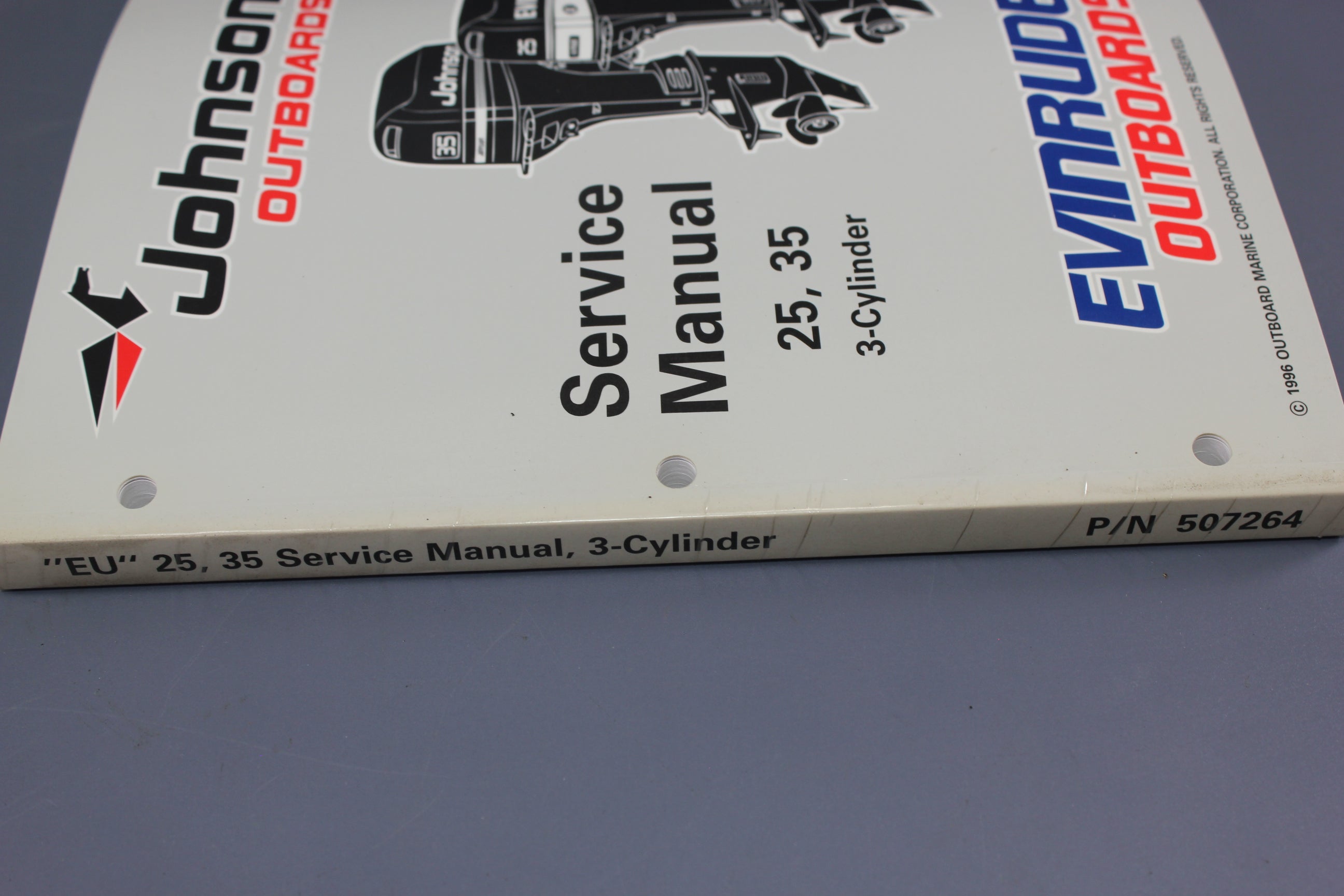 Johnson Evinrude P/N 507264 EU 25hp 35hp 1997 3-Cylinder Service Manual shop