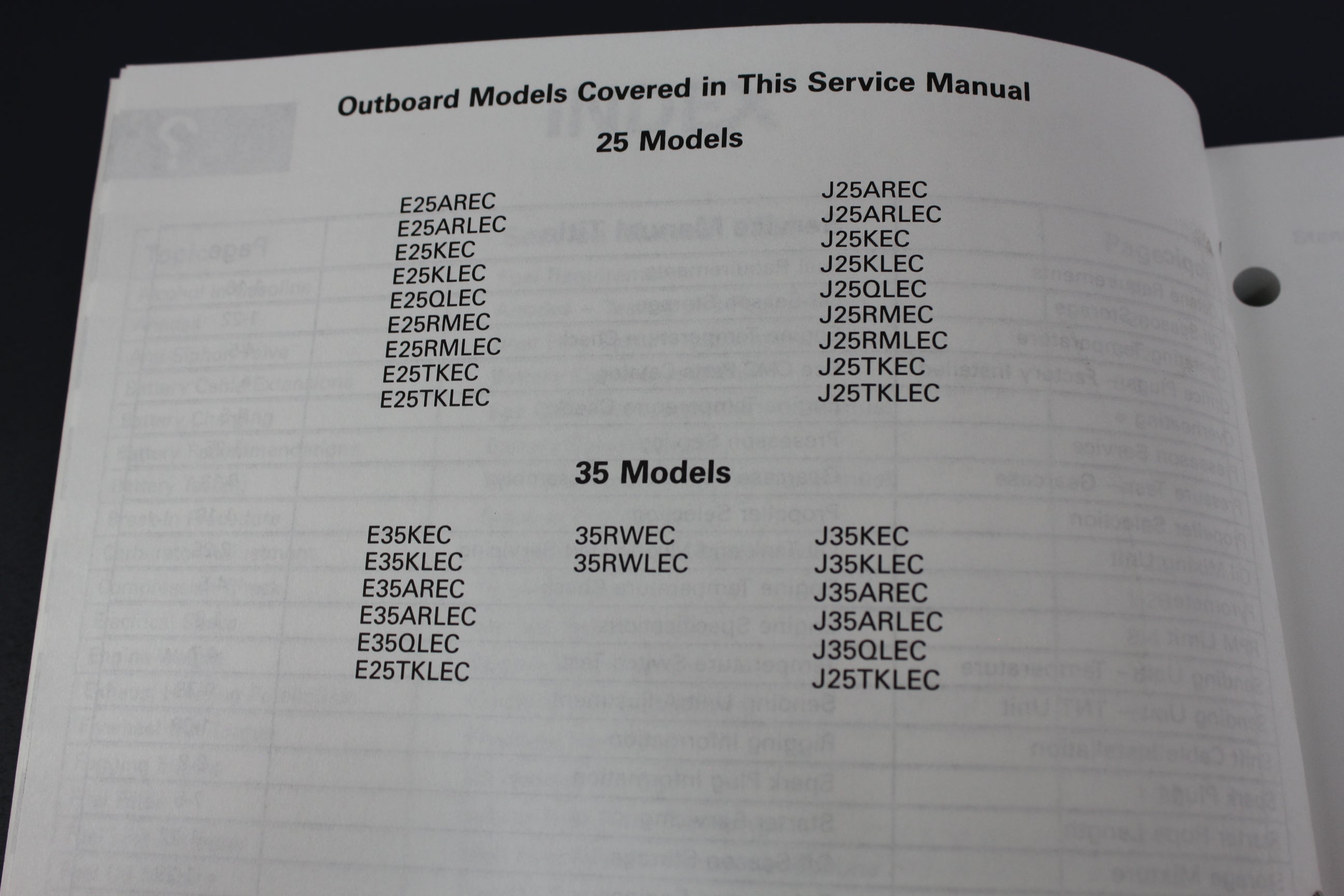 Johnson Evinrude P/N 520205 EC 25hp 35hp 1998 3-Cylinder Service Manual Shop