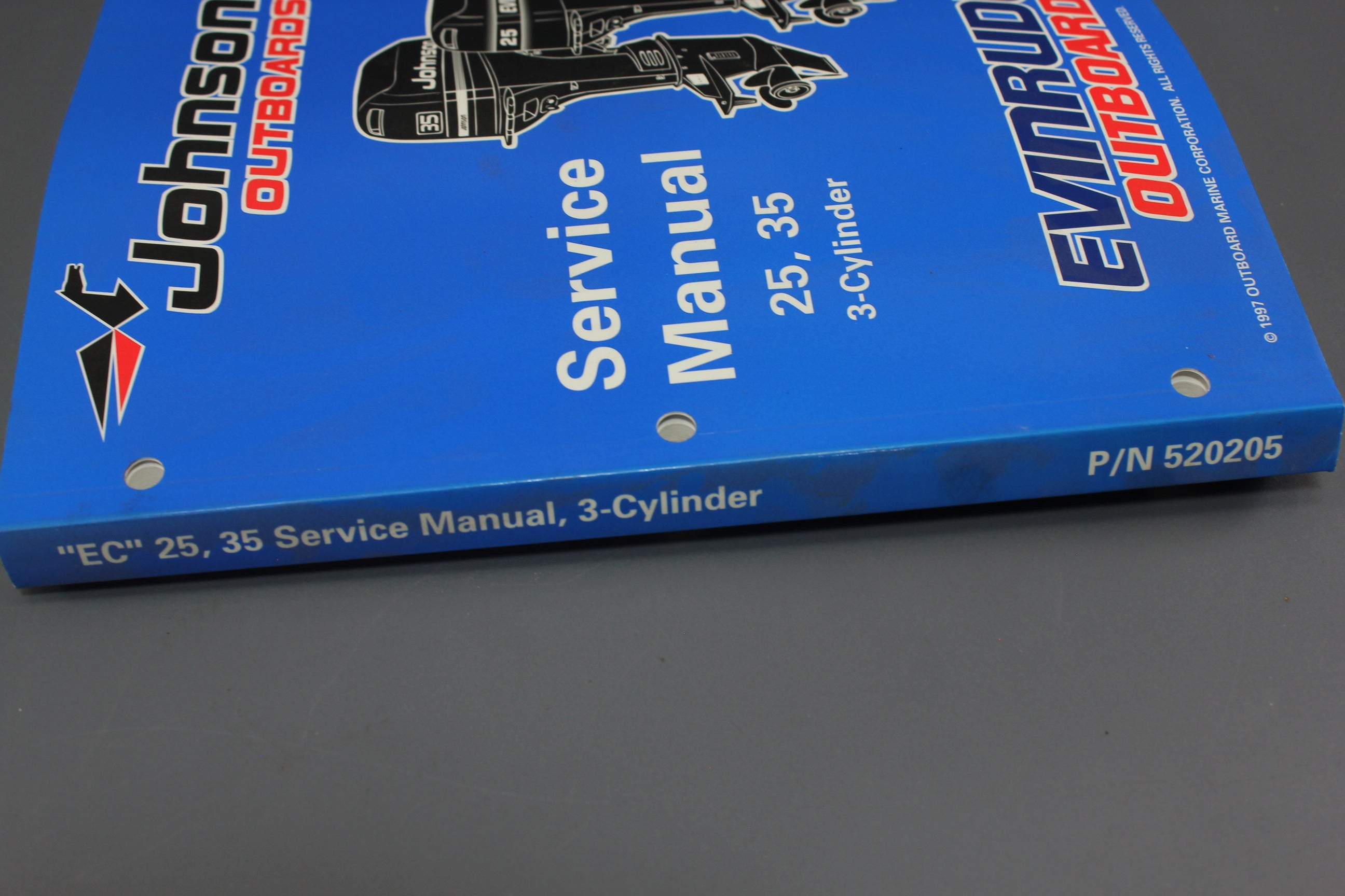 Johnson Evinrude P/N 520205 EC 25hp 35hp 1998 3-Cylinder Service Manual Shop