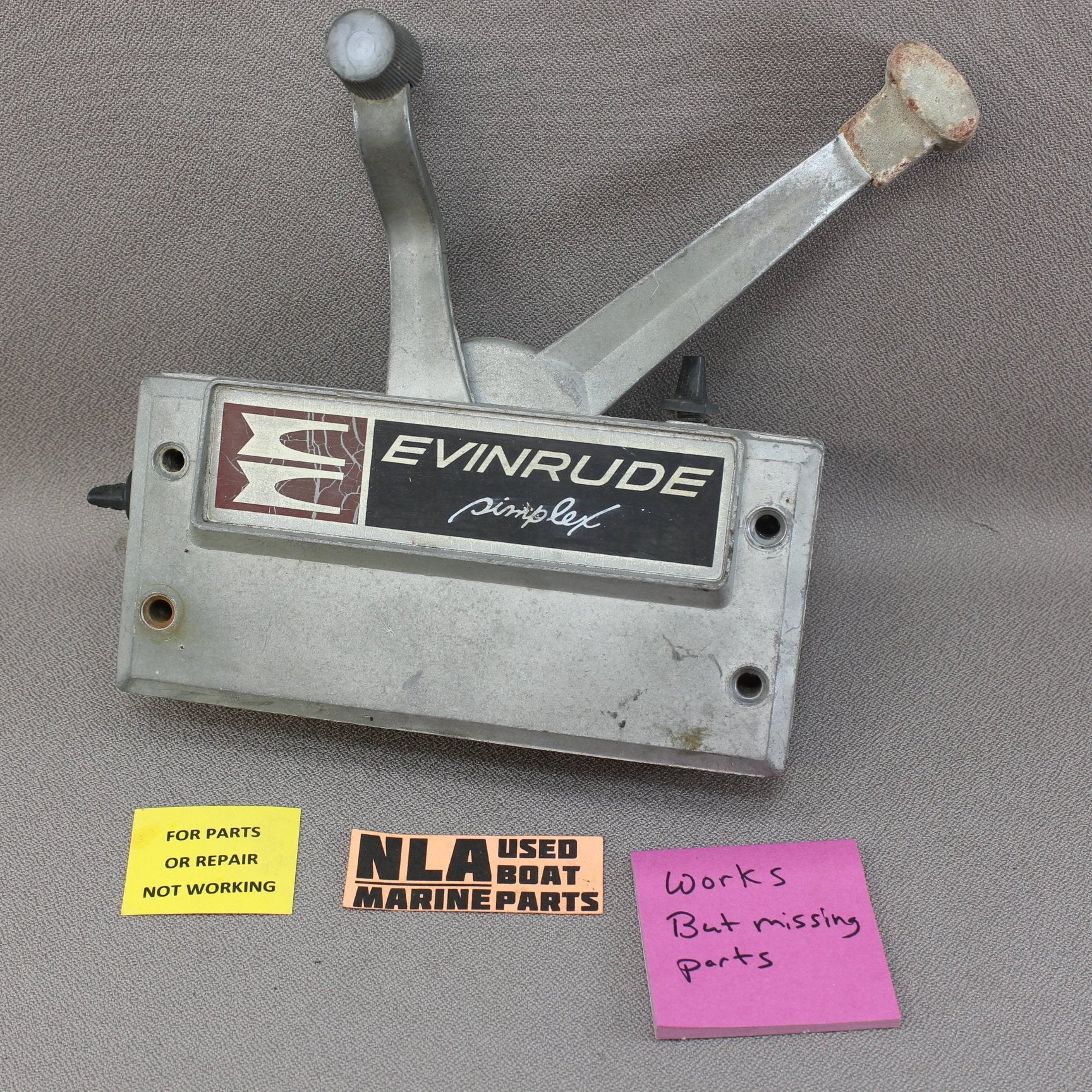 Evinrude Simplex Dual Lever Throttle Shift Control Control Box -For Parts Only-