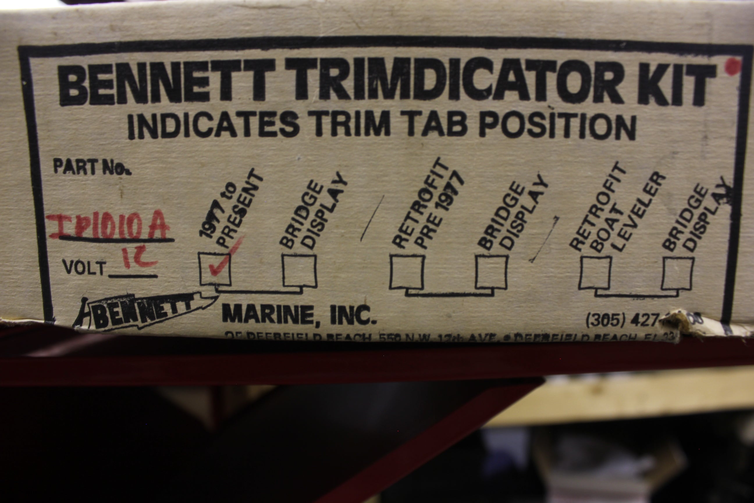 Bennett Trimdicator Kit Trim Tabs Gauge 1980's 12V Actuator Hydraulic Sender