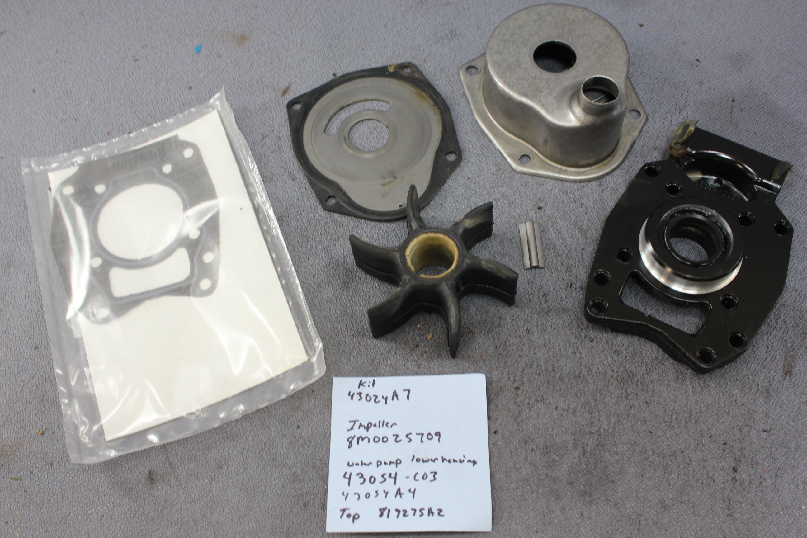 Mercury 46-430241A7 43054A4 817275A2 Water Pump Impeller Kit Used 40-125hp 3cyl