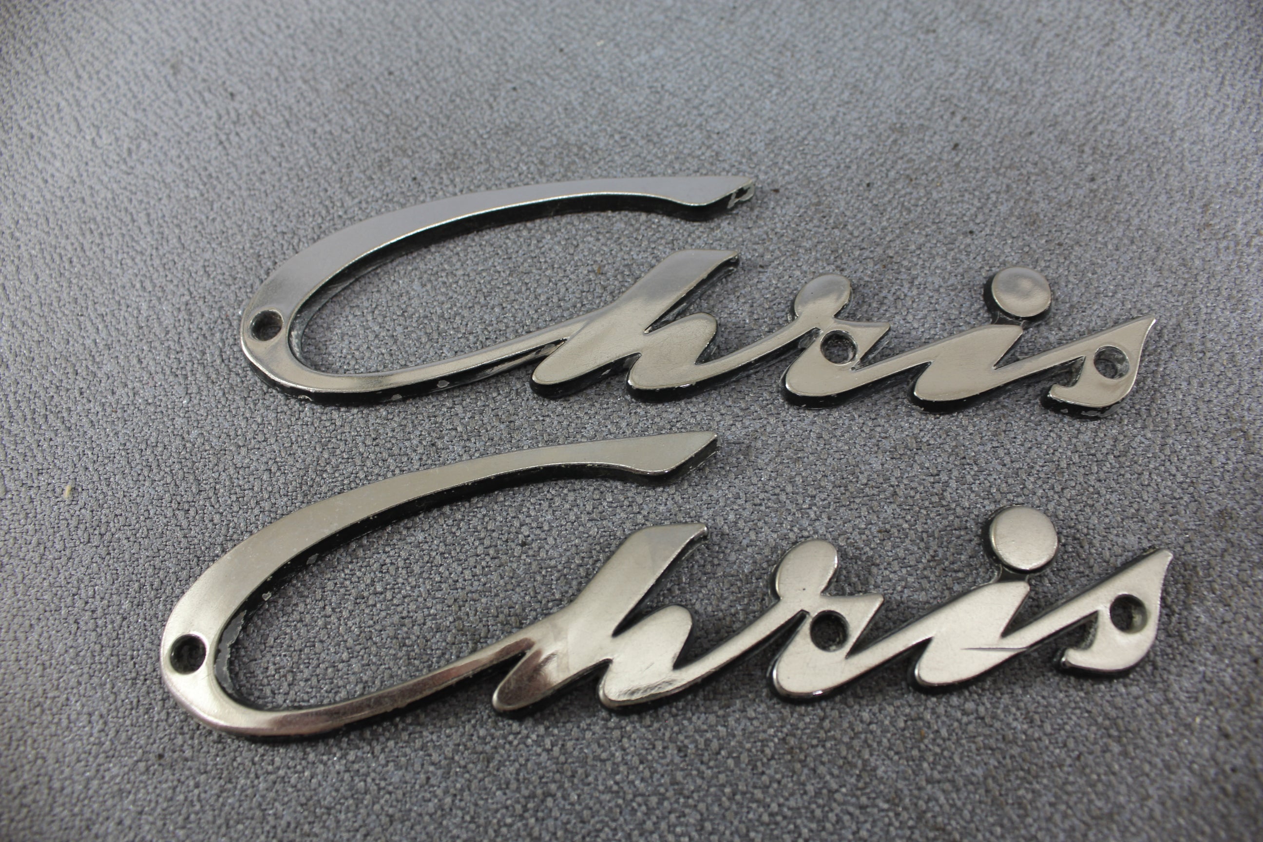 Chris Craft Vintage Emblem Nameplate Logo Decal Boat Marine Hardware Chrome