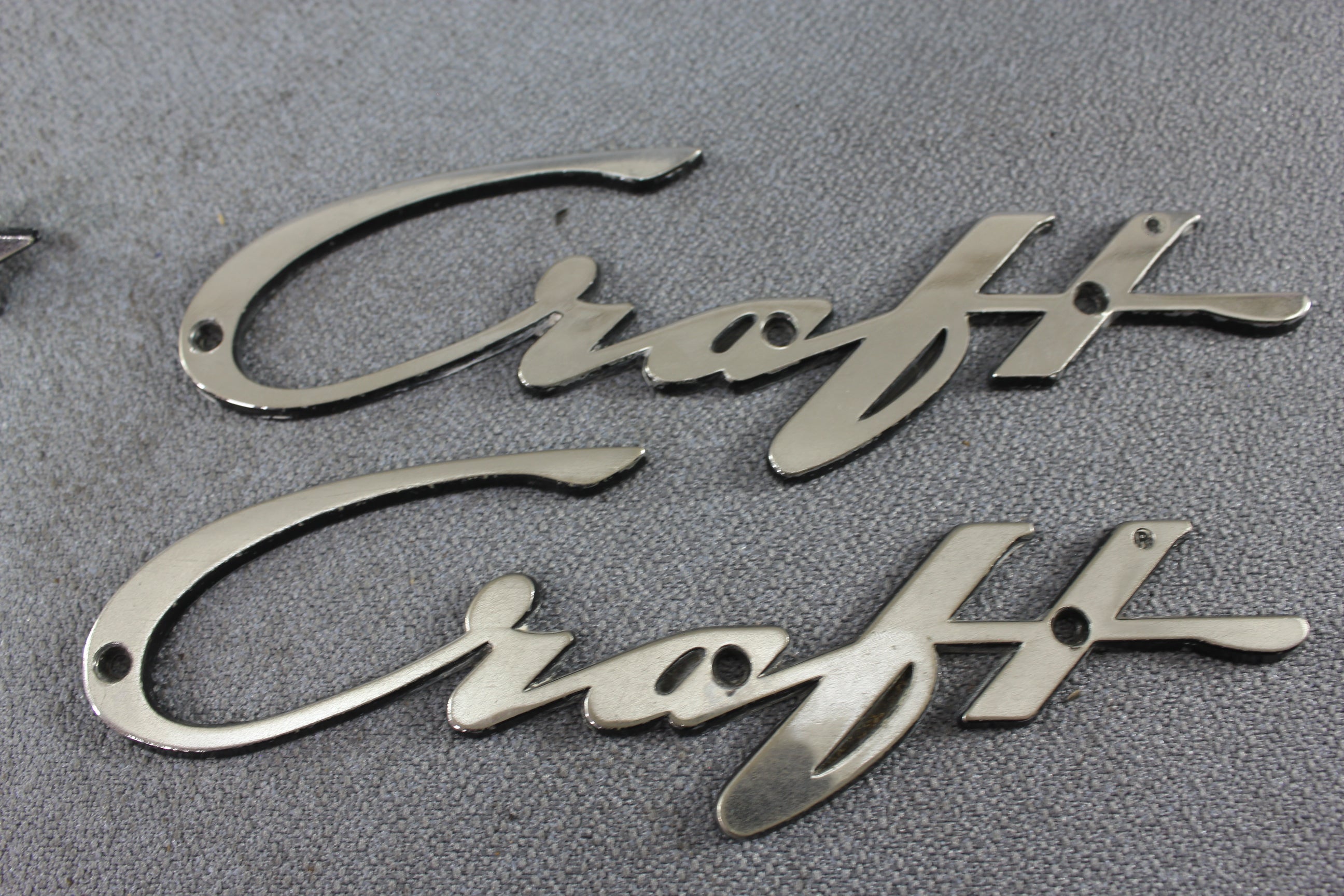 Chris Craft Vintage Emblem Nameplate Logo Decal Boat Marine Hardware Chrome