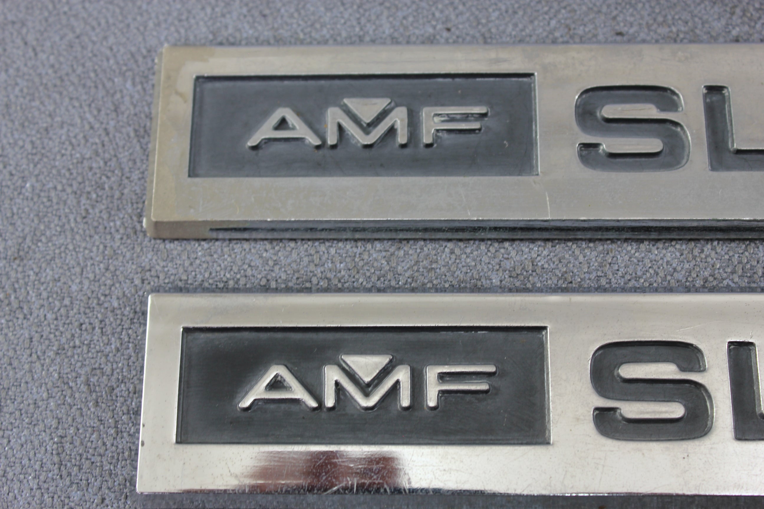 AMF SLICKCRAFT Emblem Nameplate Logo Decal Boat Marine Hardware Vintage Chrome