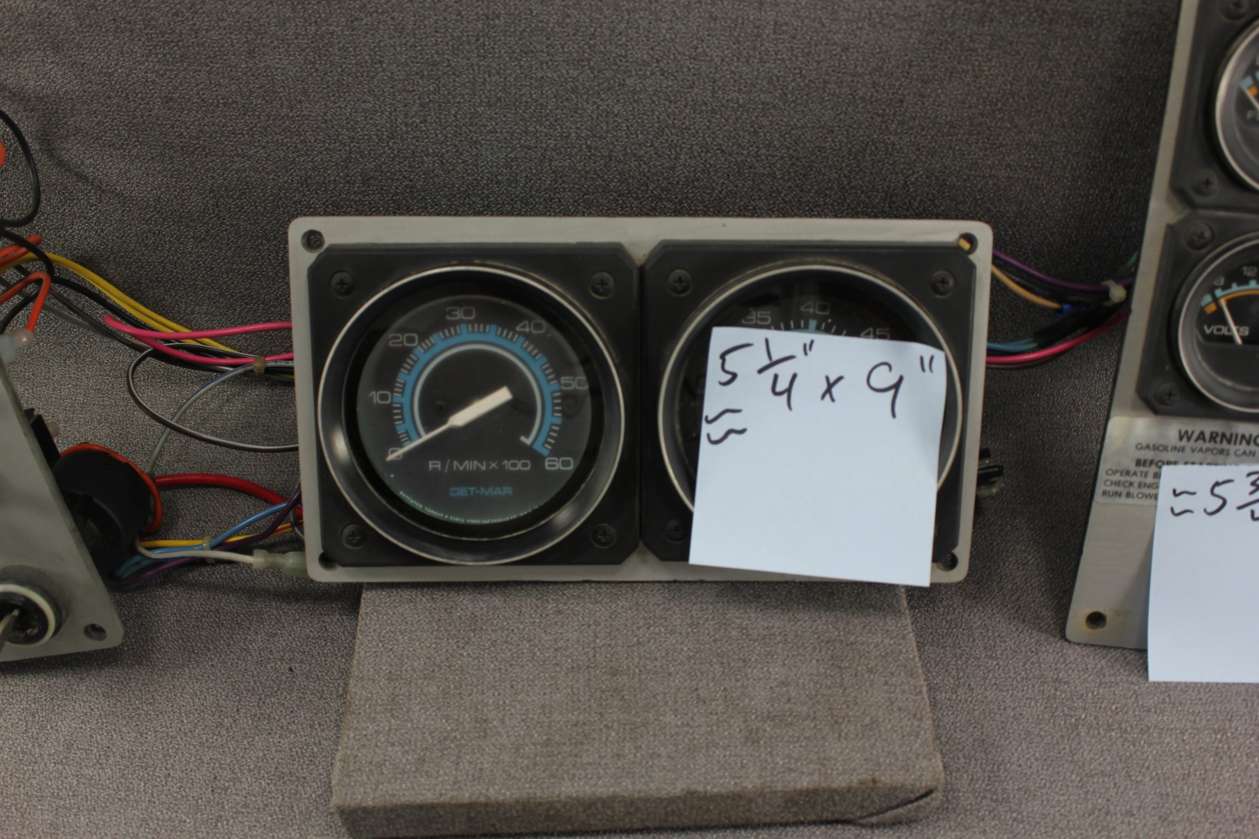 Boat Marine Panel Gauges Cluster Dash DET-MAR RPM Speedometer Tachometer Temp