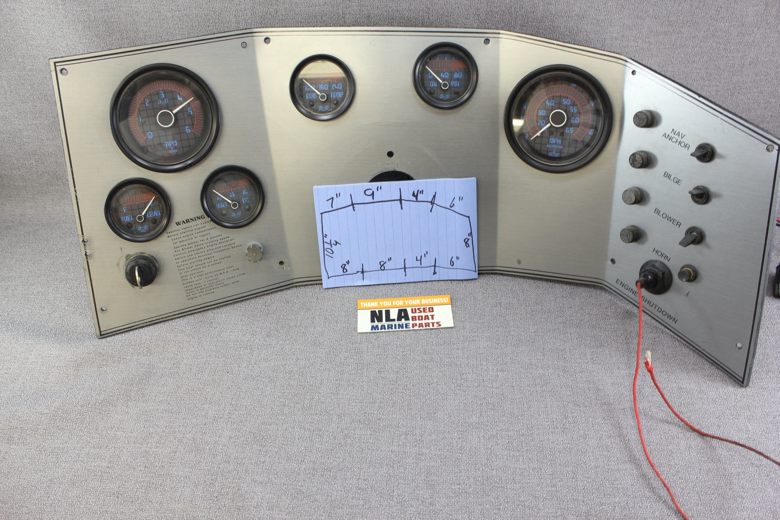 Boat Marine Panel Gauges Cluster Dash Medallion RPM Speedometer Tachometer Oil