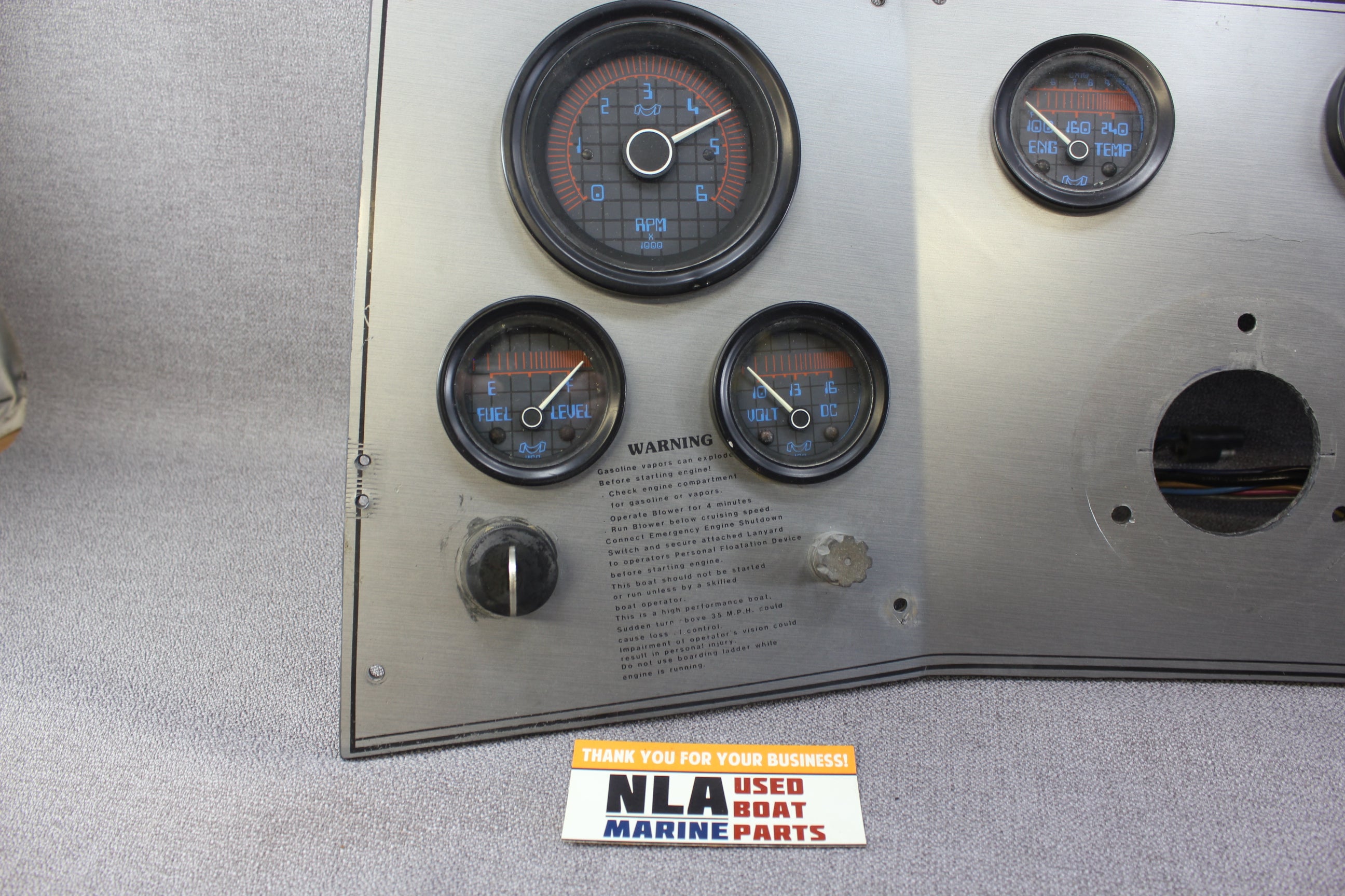 Boat Marine Panel Gauges Cluster Dash Medallion RPM Speedometer Tachometer Oil