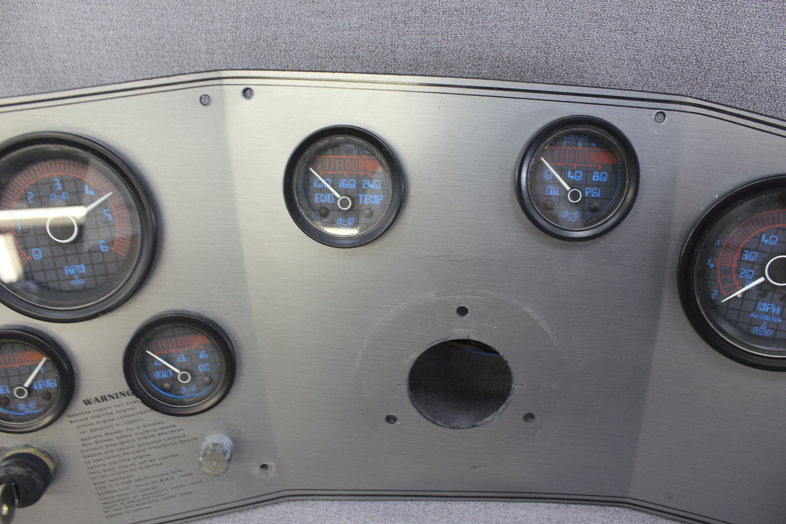 Boat Marine Panel Gauges Cluster Dash Medallion RPM Speedometer Tachometer Oil