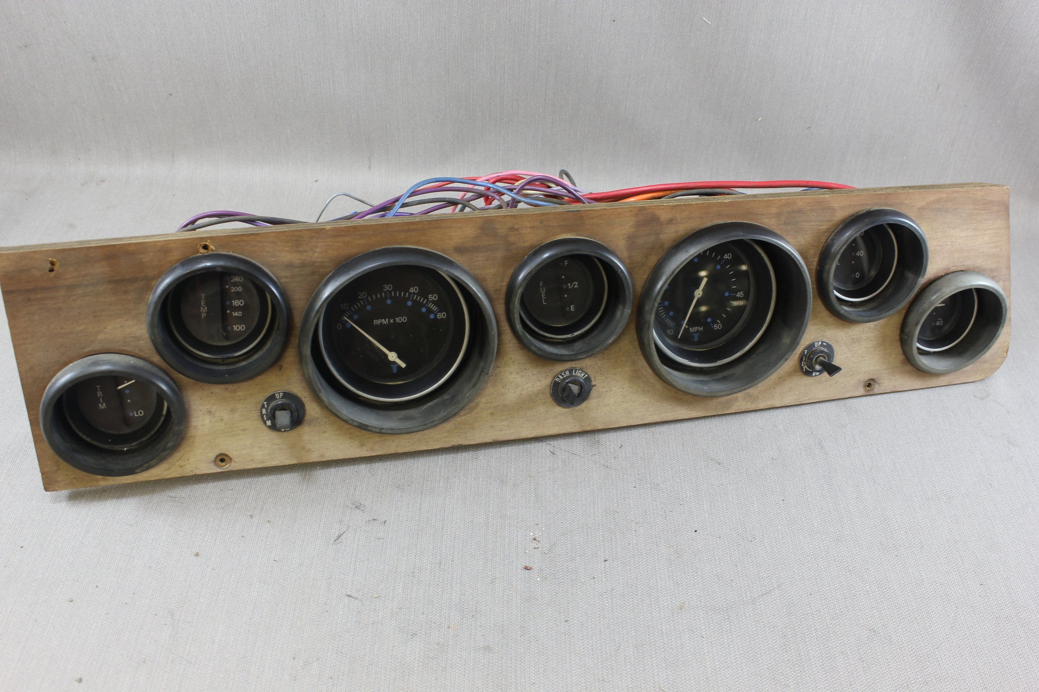 Boat 70's 1977 Sea Ray Stringer Panel Gauges Teleflex RPM Speedometer Tachometer