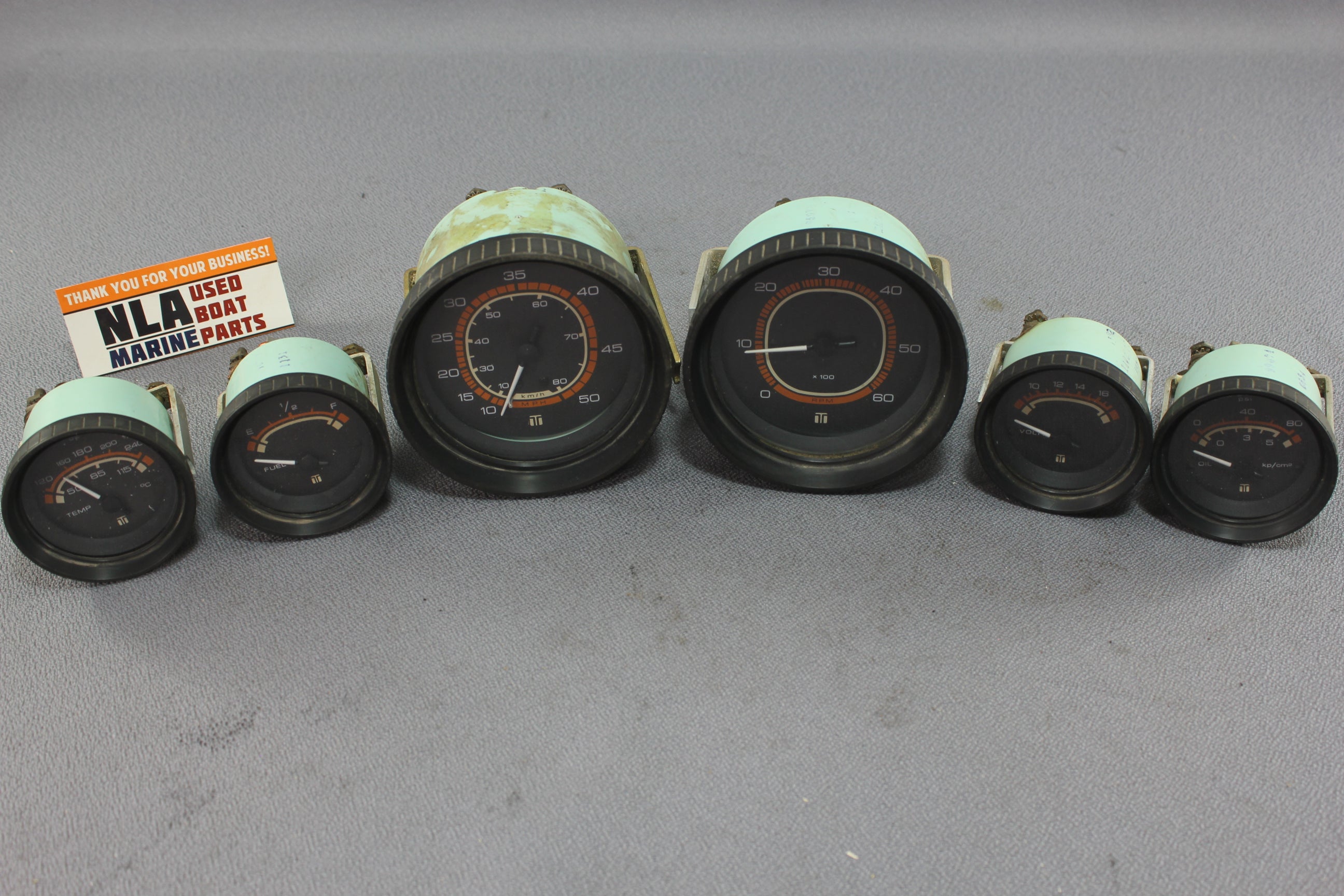 Boat Gauge Set Teleflex Gauges RPM Speedometer Tachometer Water Temp Fuel Oil