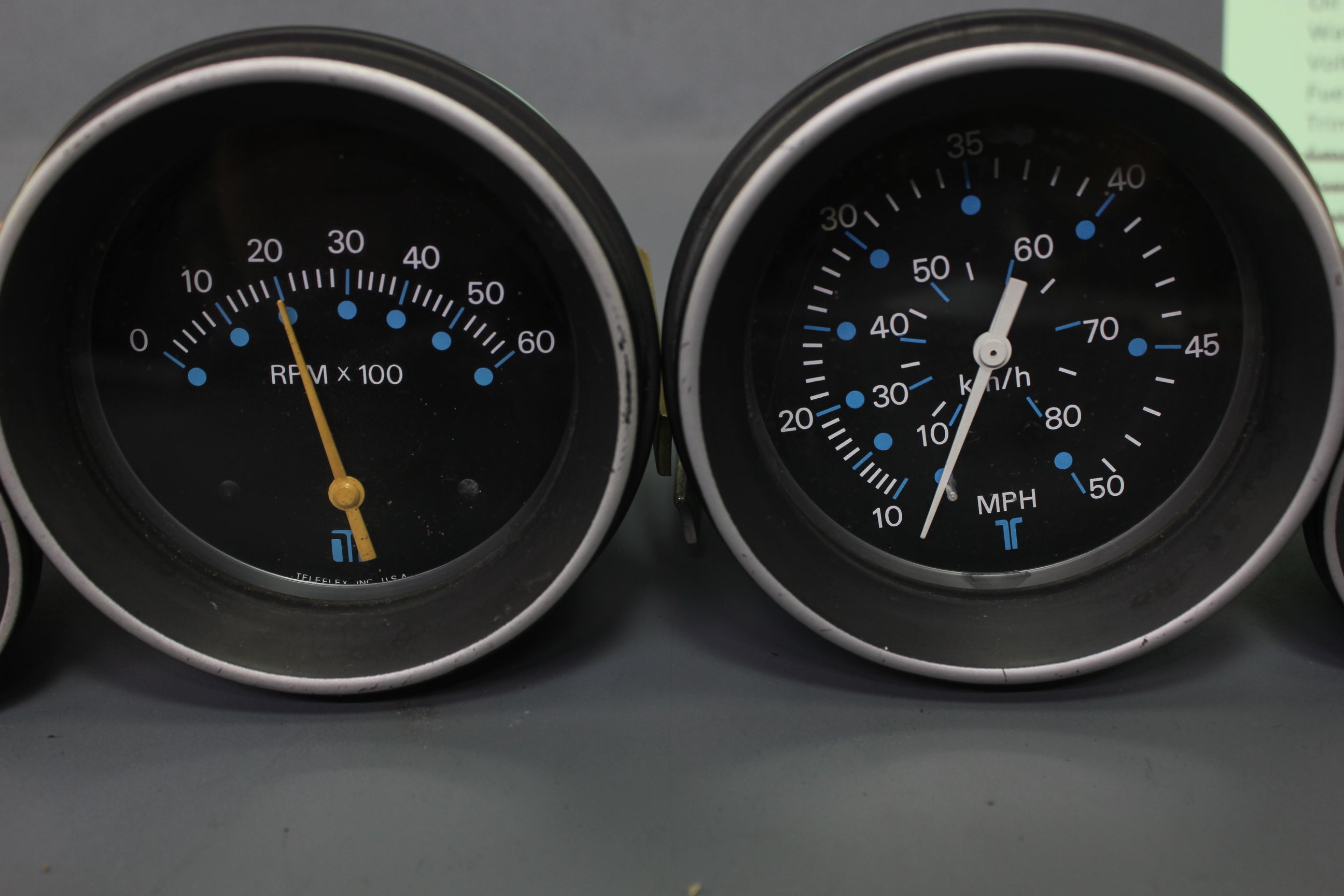 Boat Gauge Set Teleflex Aquameter Gauges RPM Tachometer Oil Fuel Water Temp