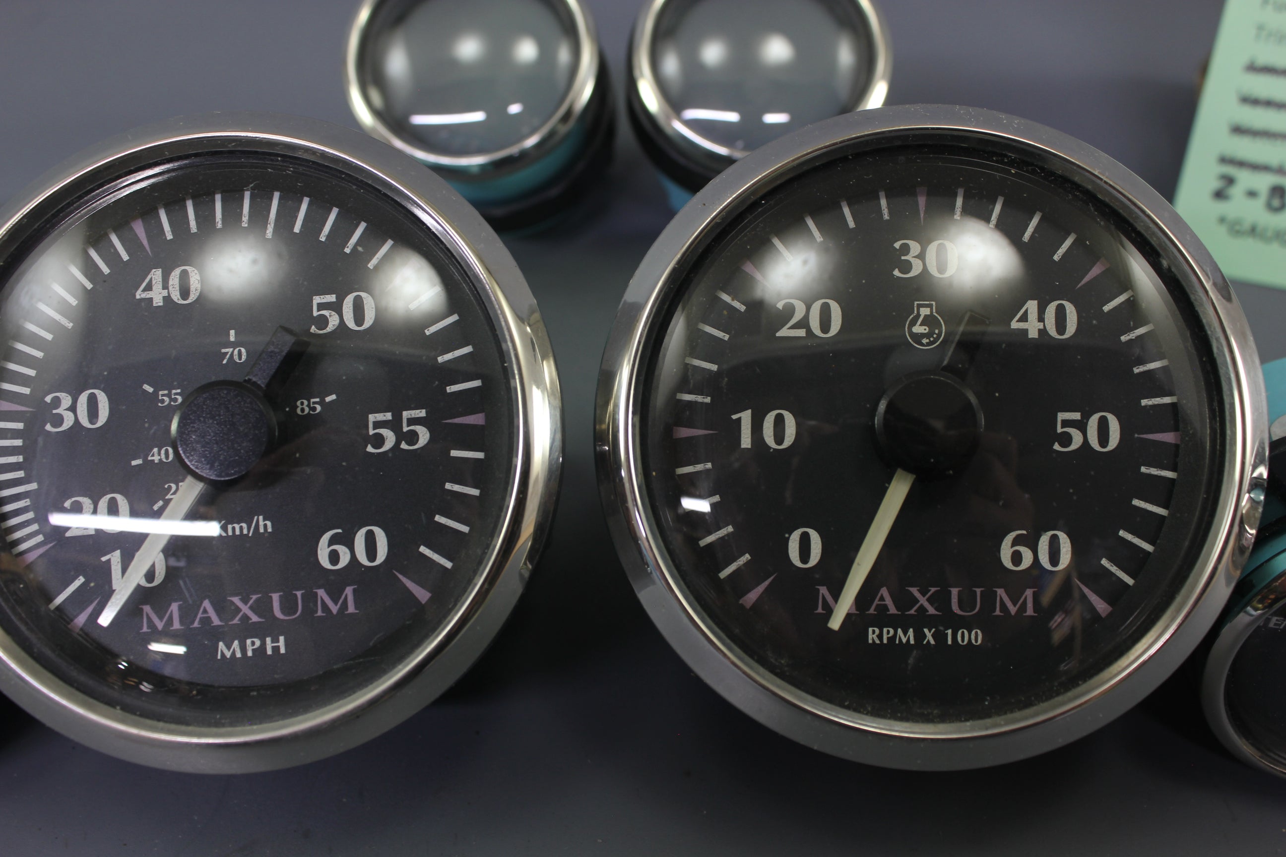 Boat Gauges Set Faria Maxum Chrome Speedo RPM Tachometer Fuel Gauge Water Temp