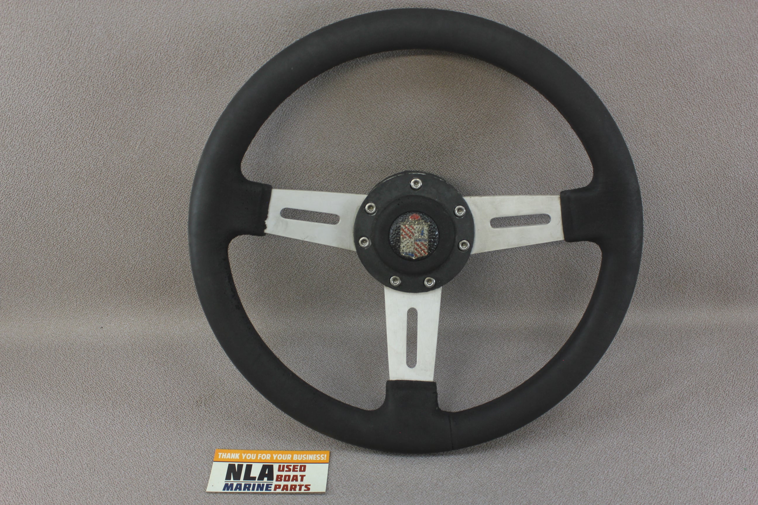 Boat Steering Wheel Bayliner Teleflex Rubber Grip 3-Spoke Helm Cap Cover Hub