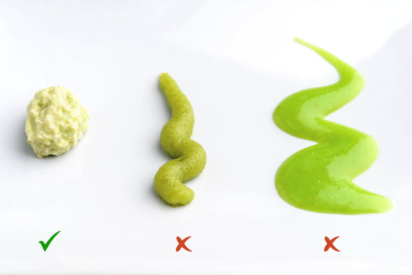 See the difference between real vs fake wasabi