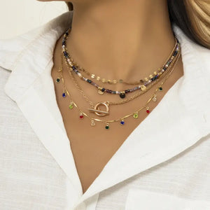 4pcs Elegant Geometric Beaded Necklace - CHARMED by ZOË