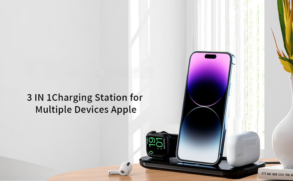 Apple Fast Charging Station 3-in-1 for iPhone , Apple Watch and AirPods Pro - Foldable Design- OddBits