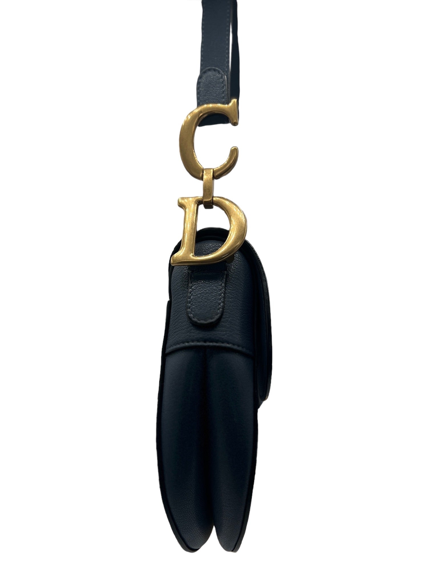 DIOR - Blue Leather Saddle Handbag-3