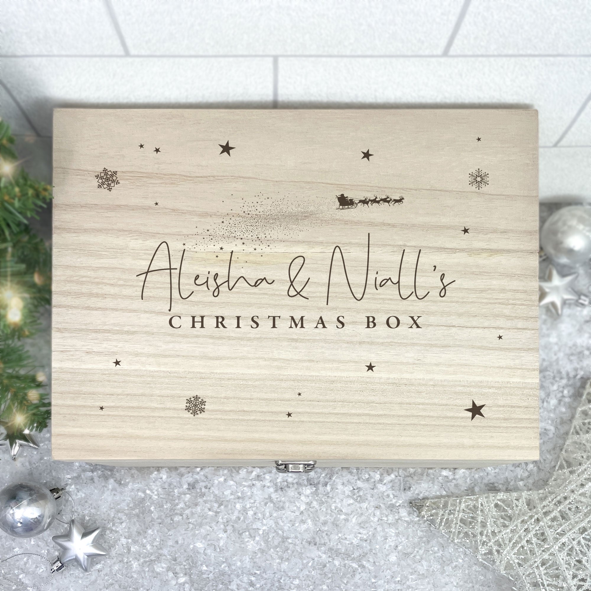 Personalised Couples Christmas Eve Box - 5 Sizes (16cm | 20cm | 26cm | 30cm | 36cm)