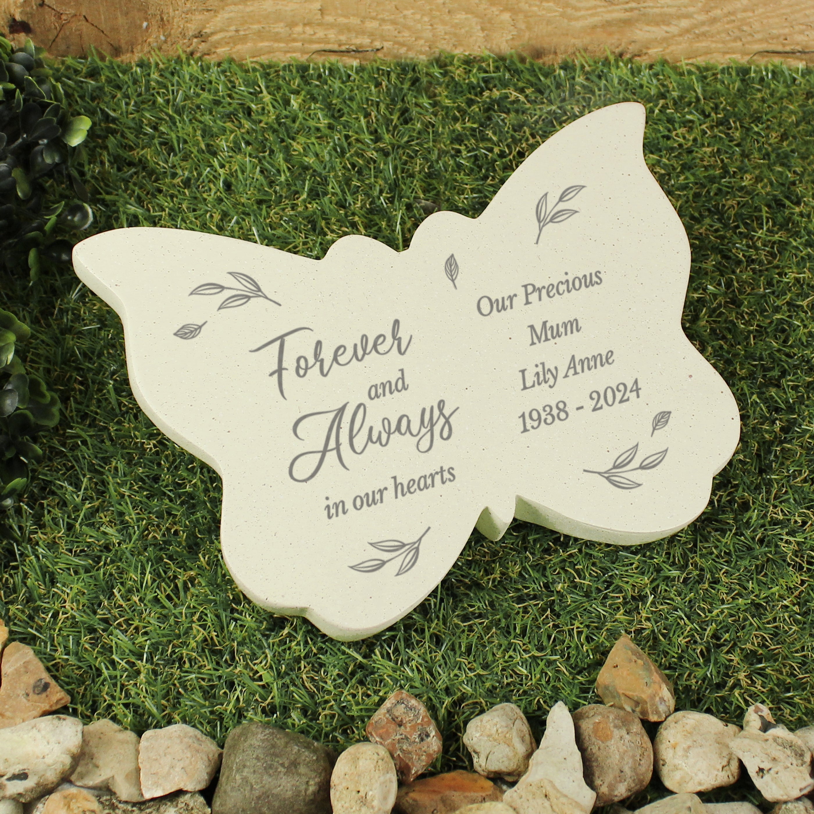 Personalised Memorial Butterfly Grave Marker - Forever and Always