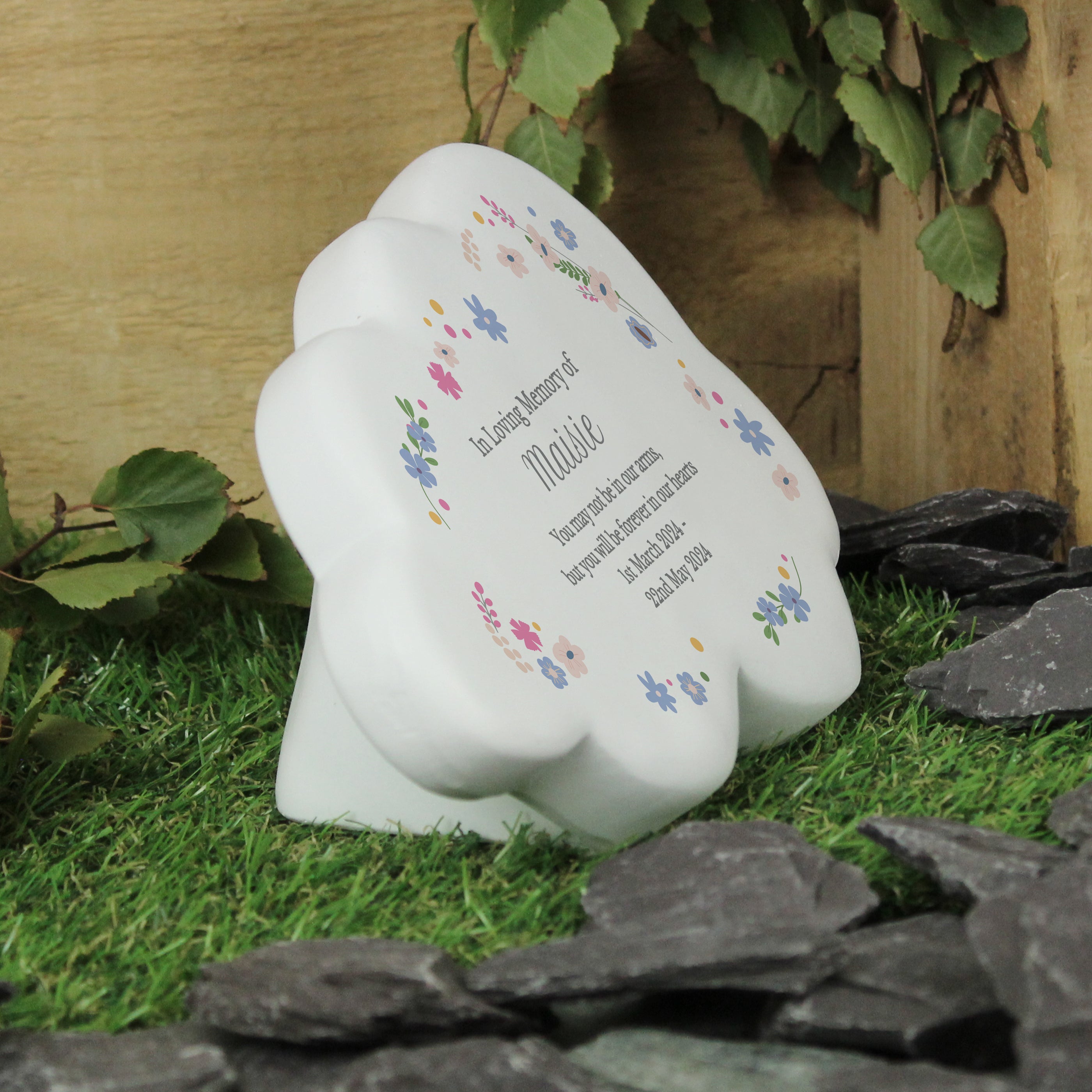 Personalised Floral Resin Memorial Cloud