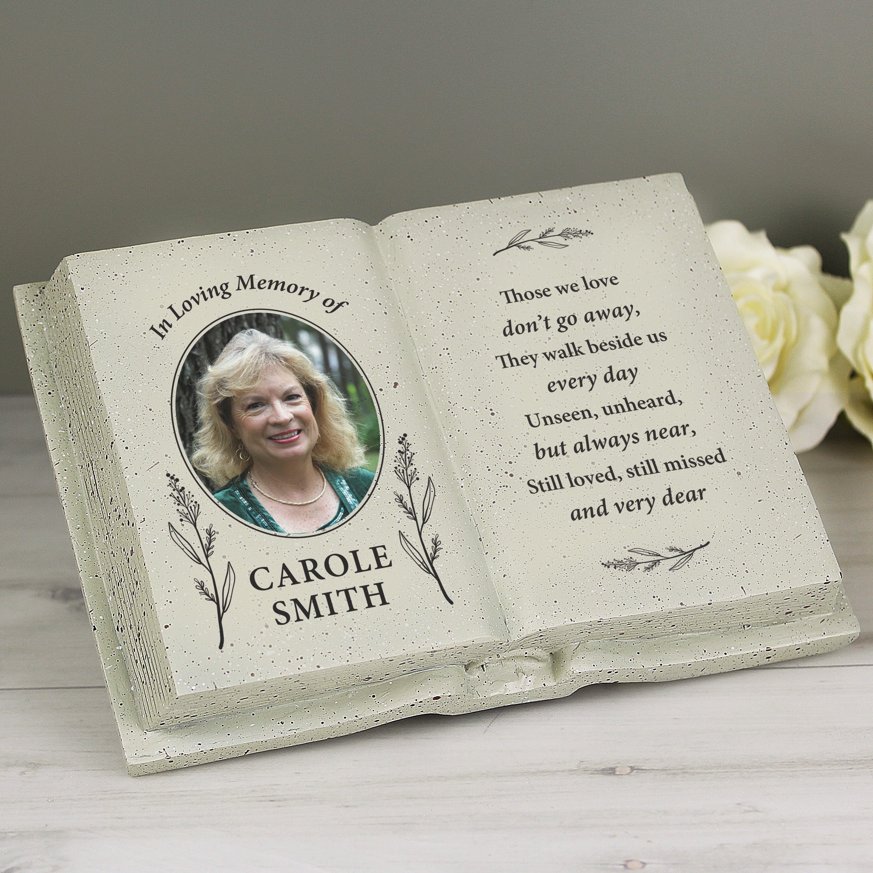 Personalised Botanical Book Memorial Photo Upload Resin Style Book