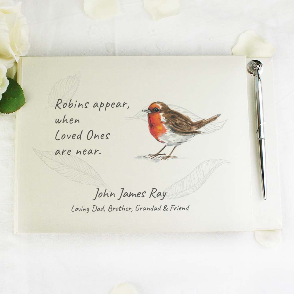 Personalised Robins Appear Guest Book