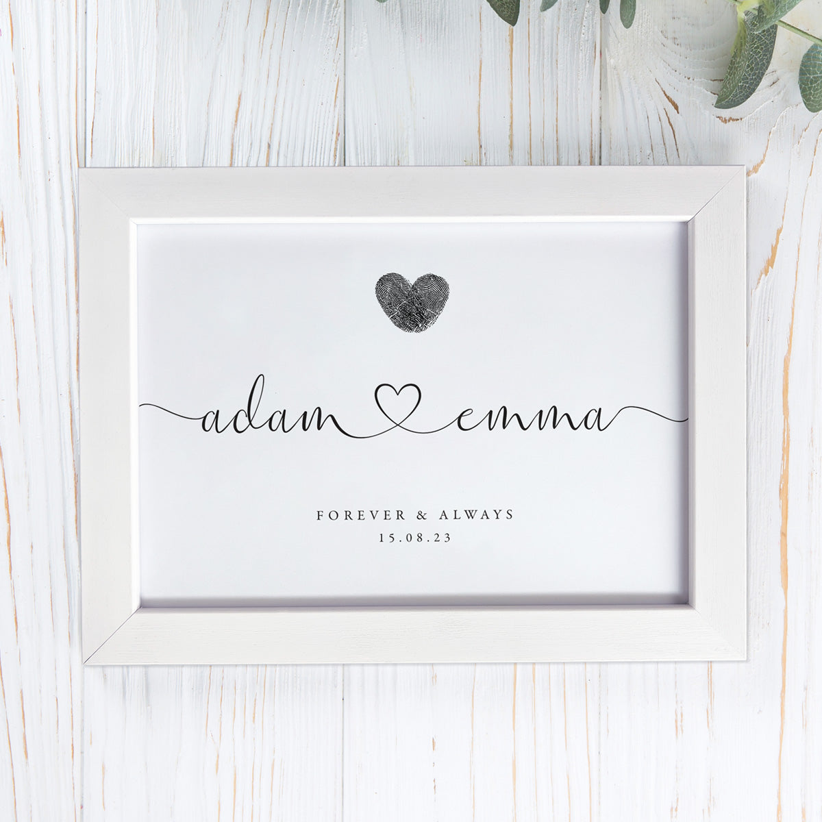 Personalised Couples Fingerprint Framed Print + Ink Pad