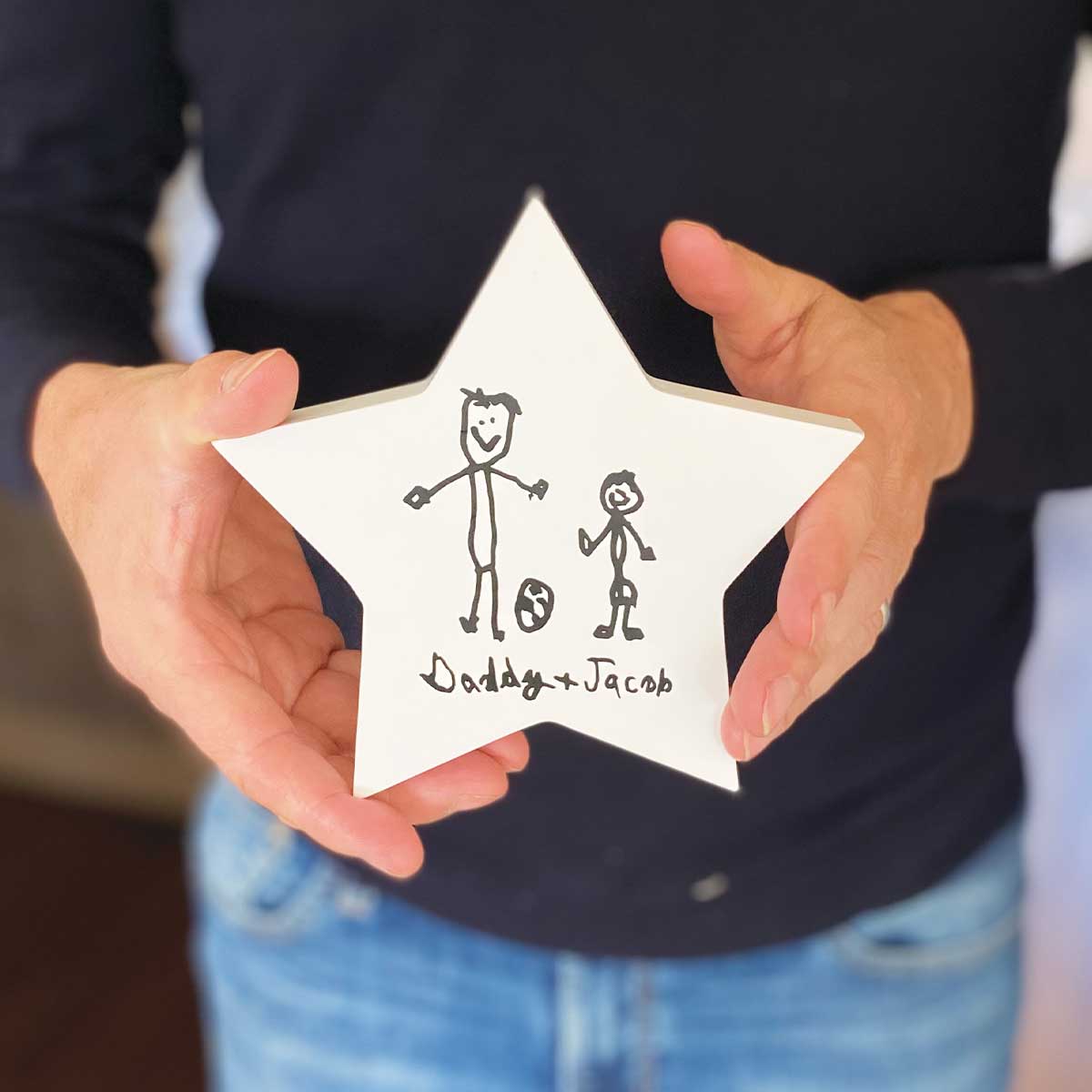 Your Child's Drawing Wooden Freestanding Star