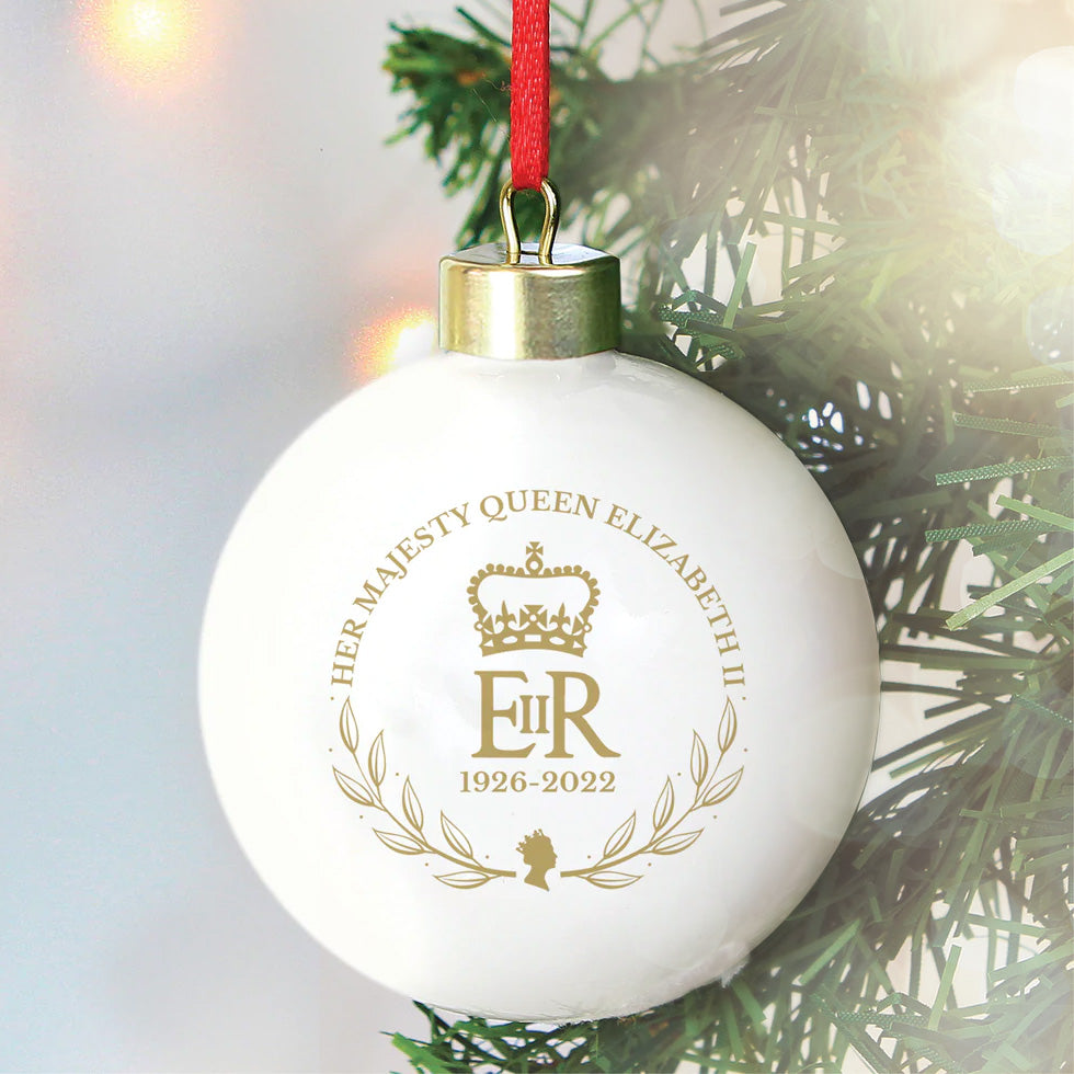 Personalised Queen Elizabeth II Commemorative Bauble